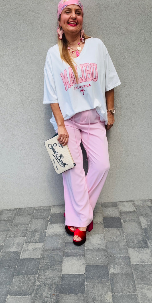 Pantalon fluide rose marque Lumina