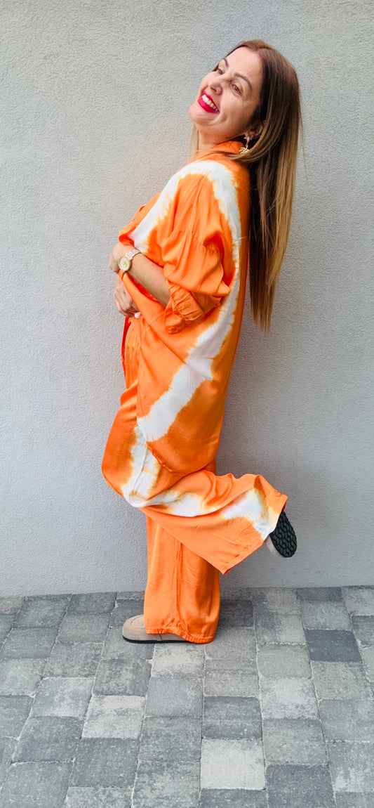 Chemise orange satin TU
