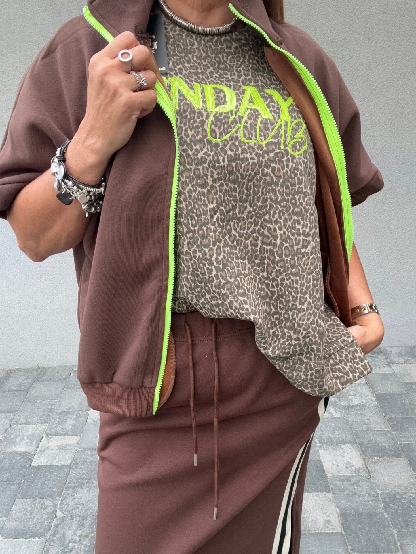 Sweat sans manches léopard