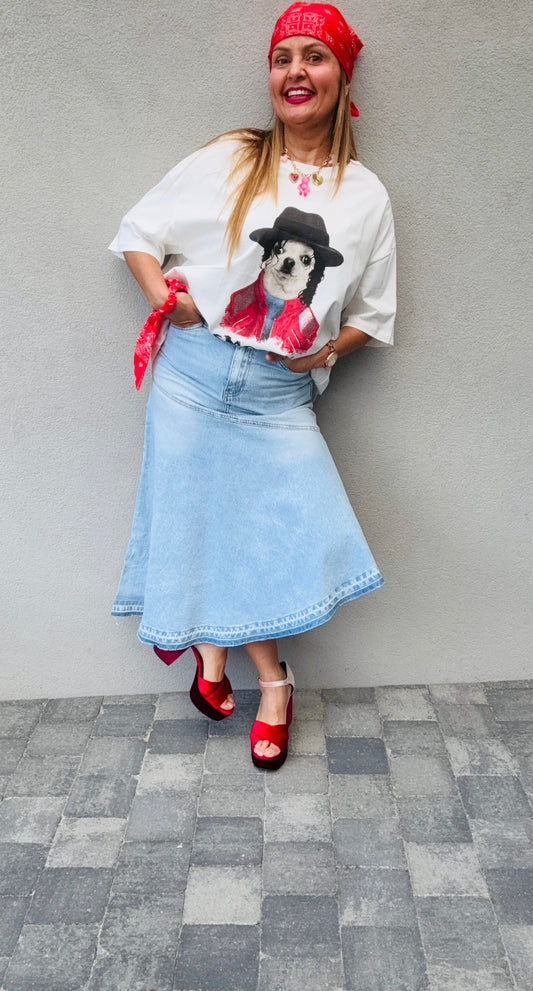 Jupe en jeans asymétrique