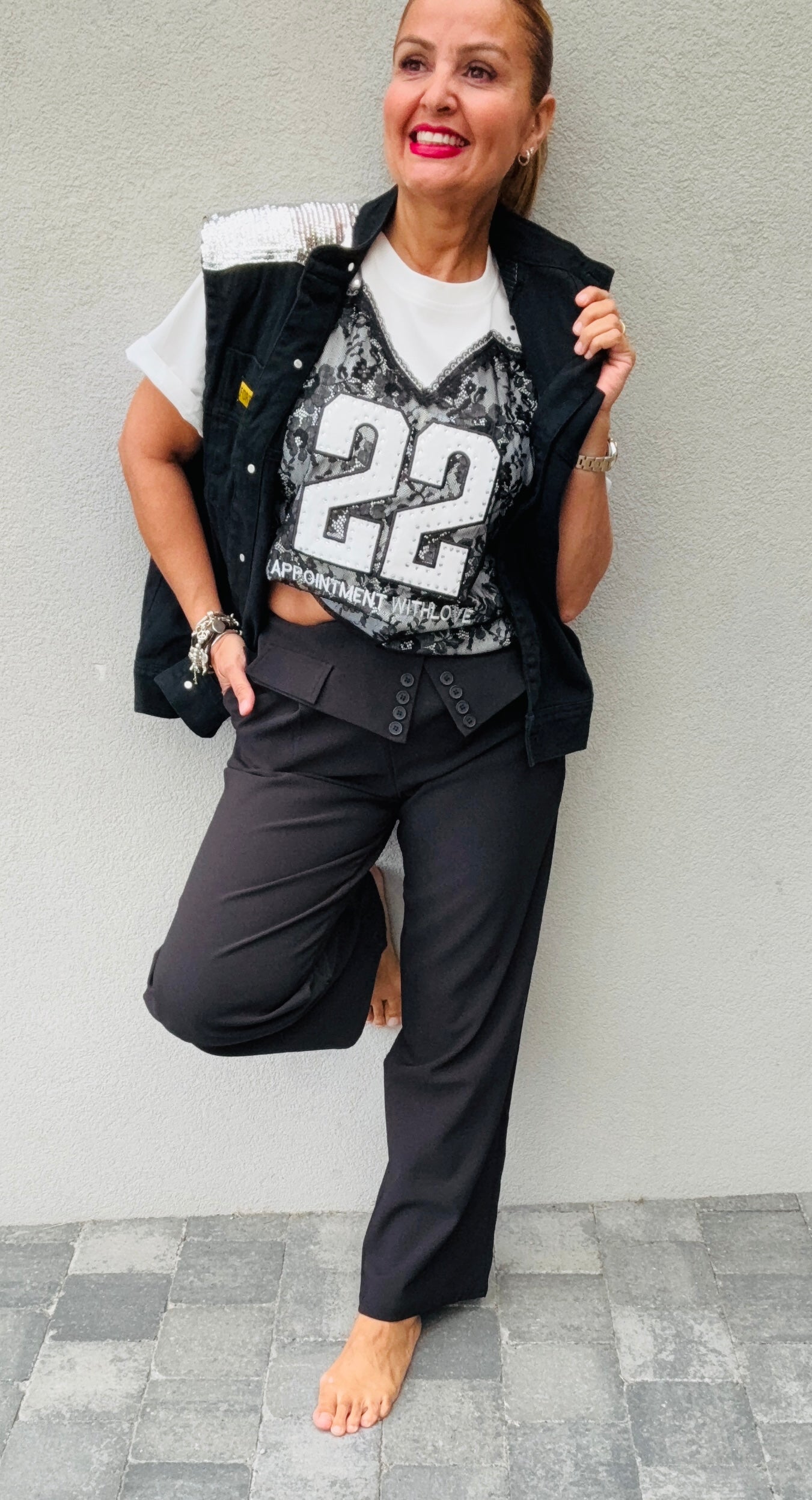 Veste sans manches à sequins