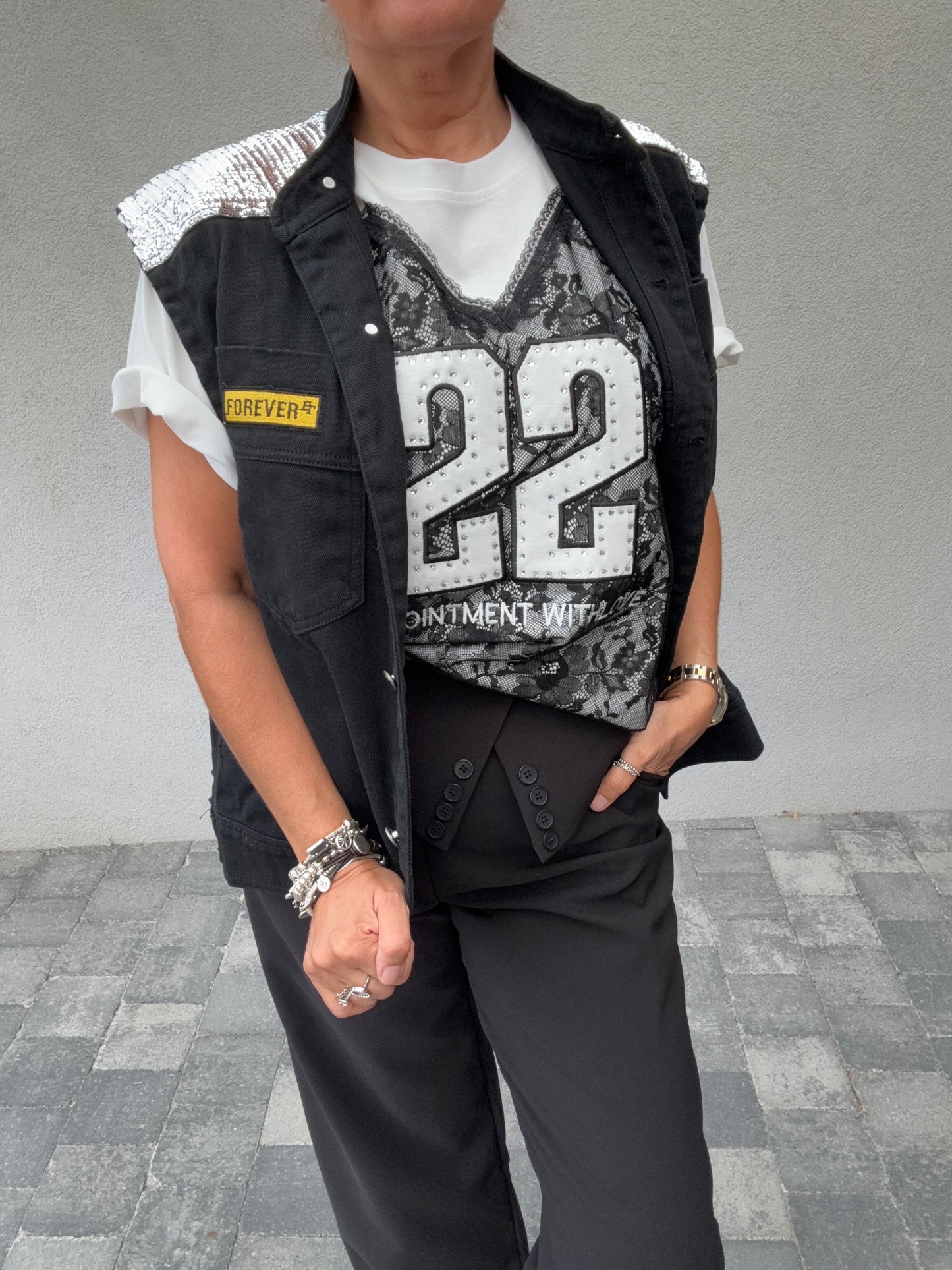 Veste sans manches à sequins