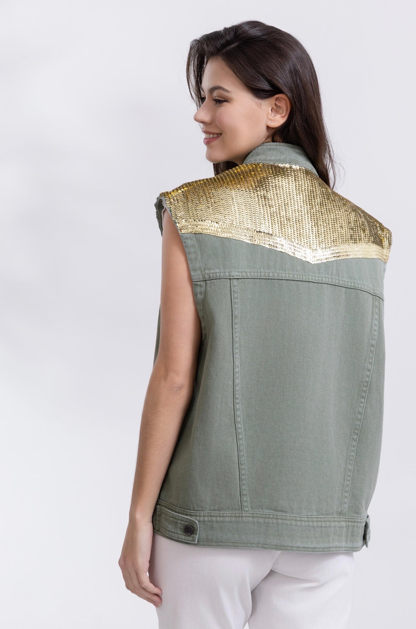 Veste sans manches vert militaire